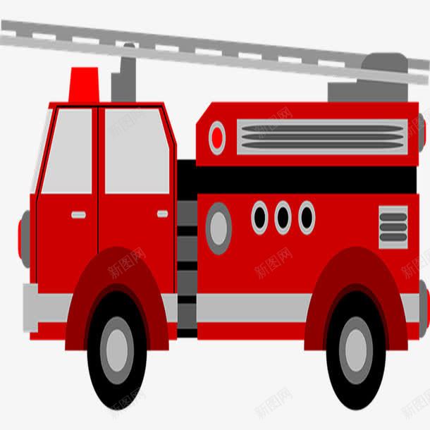 卡通消防车png免抠素材_新图网 https://ixintu.com 卡通 消防车 玩具 红色