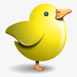 twitter黄色的小鸟图标素材