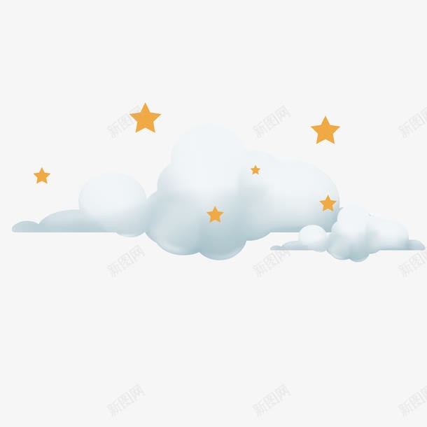 云朵和星星png免抠素材_新图网 https://ixintu.com 乌云 云朵 星星