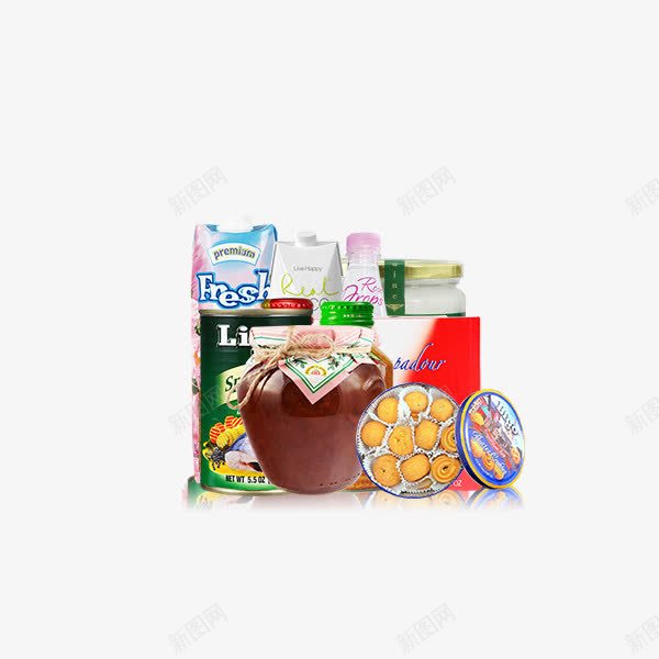 休闲食品png免抠素材_新图网 https://ixintu.com 休闲食品 休闲食品素材免费下载 酒坛 零食 饼干