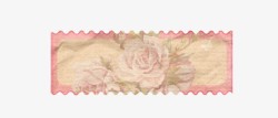 玫瑰底纹锯齿边缘标签素材