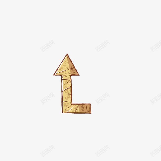 向上箭头png免抠素材_新图网 https://ixintu.com 向上 手绘 箭头 黄色