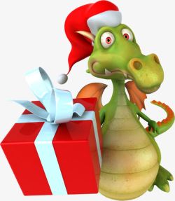 恐龙圣诞恐龙礼物盒恐龙素材
