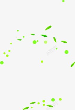 绿色卡通树叶圆形气泡素材