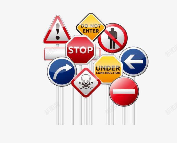 道路指示牌矢量图图标eps_新图网 https://ixintu.com 停车标识 提示标识 矢量标识 道路指示牌 矢量图