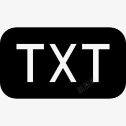 TXT文本文件文本文件的黑色象征的圆角矩形图标高清图片