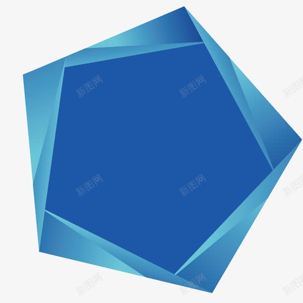 蓝色几何形状渐变png免抠素材_新图网 https://ixintu.com 几何 形状 渐变 蓝色