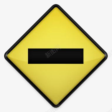 减黄色道路标志图标图标