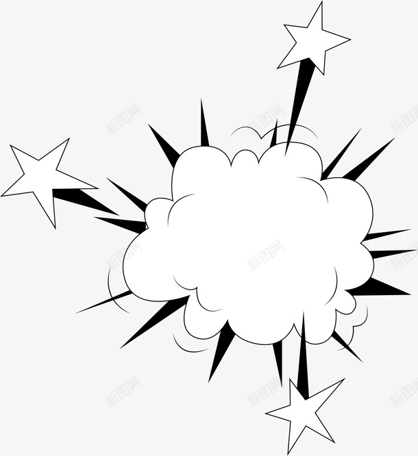 黑白色卡通云朵标志矢量图ai免抠素材_新图网 https://ixintu.com 云朵 创意 卡通手绘 星星 标志 线条 黑白色 矢量图