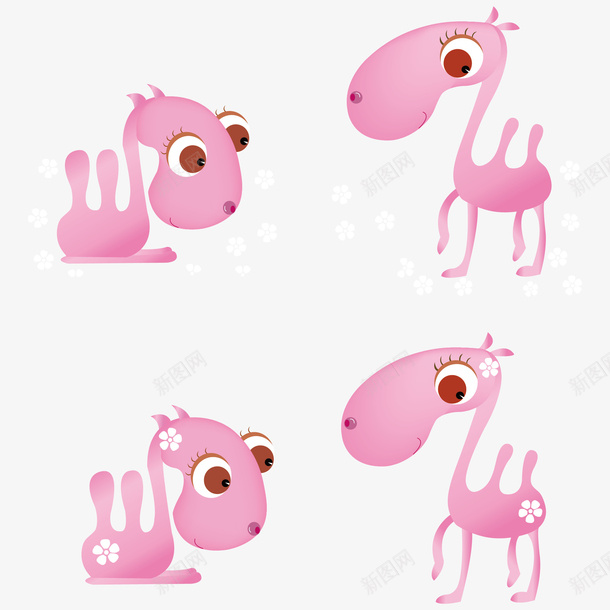 可爱卡通粉色骆驼矢量图ai免抠素材_新图网 https://ixintu.com 动物 卡通 可爱 粉色 骆驼 矢量图
