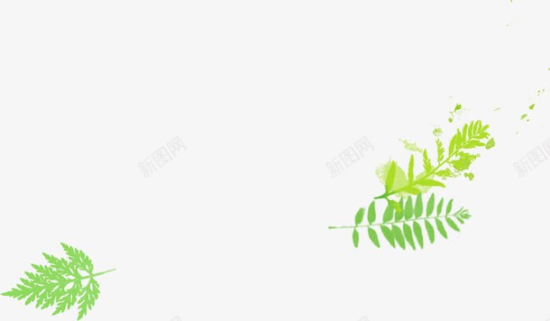 黄绿色树叶装饰手绘png免抠素材_新图网 https://ixintu.com 树叶 装饰 黄绿色