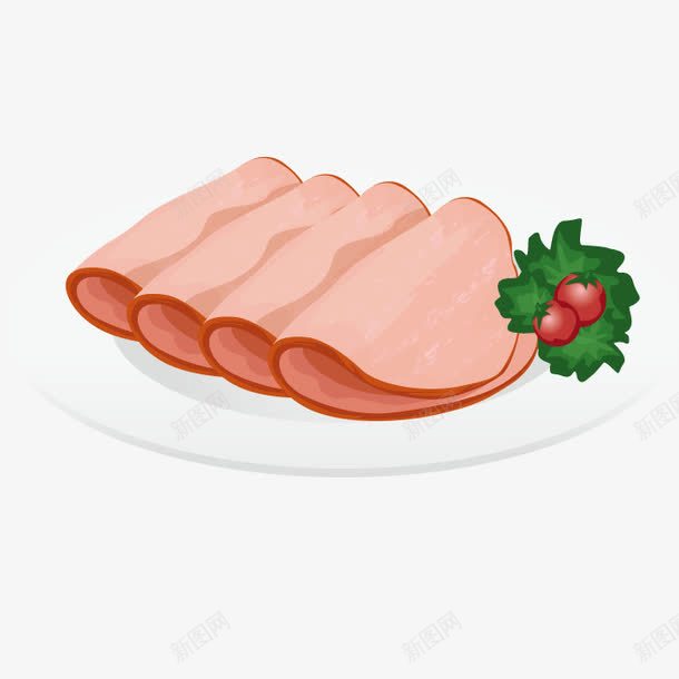 艺术肉片食物矢量图eps免抠素材_新图网 https://ixintu.com 火腿肉 猪肉 肉卷 肉食 餐饮美食 矢量图