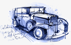 古老的汽车手绘汽车高清图片