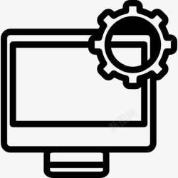 计算机配置计算机设置轮廓界面符号一圈图标高清图片