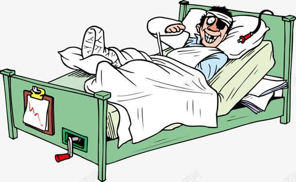 床上的患病png免抠素材_新图网 https://ixintu.com 病人 病床 白色 石膏