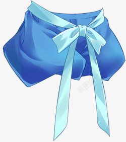 蓝色可爱蝴蝶结短裤素材