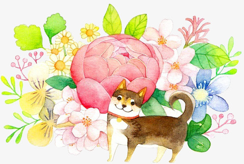 植物鲜花png免抠素材_新图网 https://ixintu.com 宠物 小狗 花朵 花草