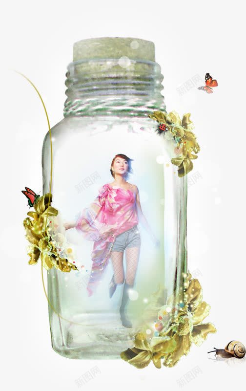 透明瓶子png免抠素材_新图网 https://ixintu.com 卡通 手绘 玻璃瓶 瓶子