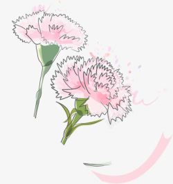 粉色水彩花朵植物素材