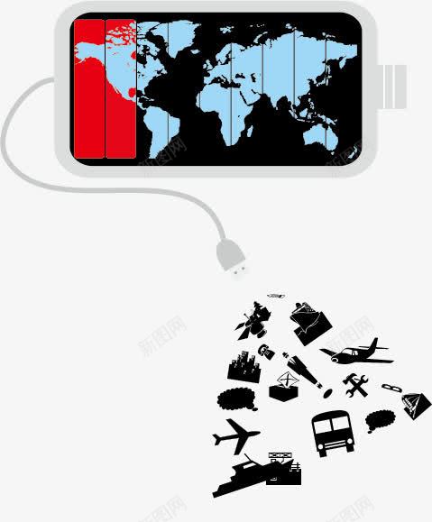 环保png免抠素材_新图网 https://ixintu.com 保护地球 手机充电 能源 节约