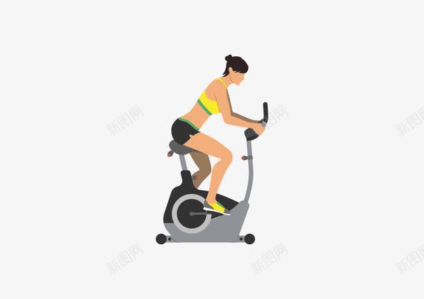 动力单车png免抠素材_新图网 https://ixintu.com 健身 健身房 动力单车 单车