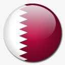 卡塔尔国旗国圆形世界旗图标图标