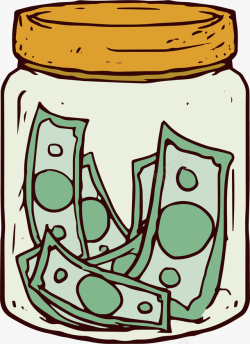 水彩透明存钱罐矢量图素材