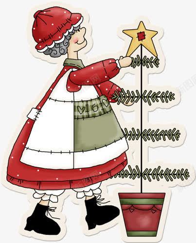 圣诞老奶奶png免抠素材_新图网 https://ixintu.com 卡通 圣诞 圣诞树 老婆婆卡通