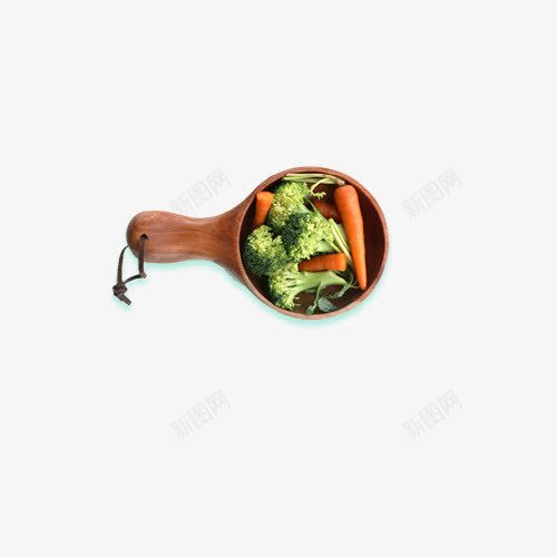 木勺中的蔬菜png免抠素材_新图网 https://ixintu.com 实物 木勺 蔬菜 食物