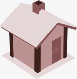 手绘卡通立体小房子素材