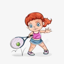 打网球的卡通人物素材