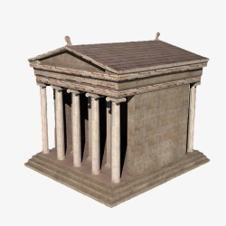 屋顶砖砖块砖色屋顶希腊神庙高清图片