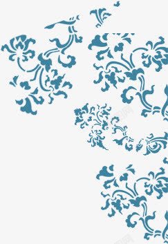 中国古典艺术花纹蓝色素材