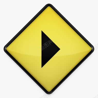 玩黄色道路标志图标图标