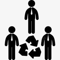 业务循环回收商人图标高清图片