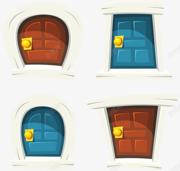 手绘窗户png免抠素材_新图网 https://ixintu.com 建筑 房子 手绘 欧式 窗户