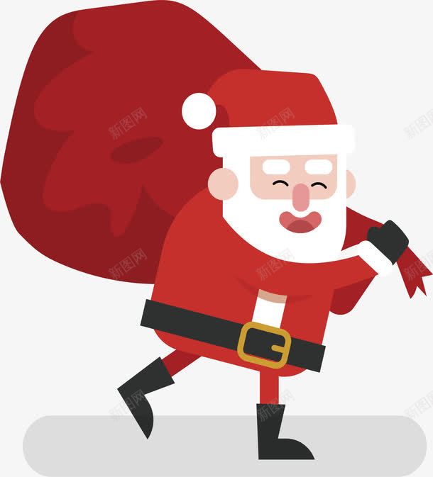 背着礼物的圣诞老人png免抠素材_新图网 https://ixintu.com 圣诞老人 圣诞节 矢量png 礼物袋 背着礼物 送礼物