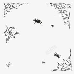 蜘蛛网黑色背景装饰矢量图素材