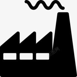 工业烟雾工厂的烟囱图标高清图片