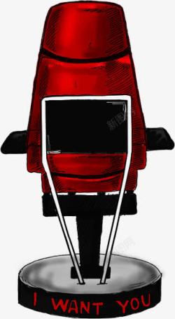 手绘创意合成红色的座椅素材