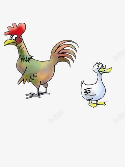 鸡与鸭子的回眸png免抠素材_新图网 https://ixintu.com 动物 回头 搞怪 滑稽