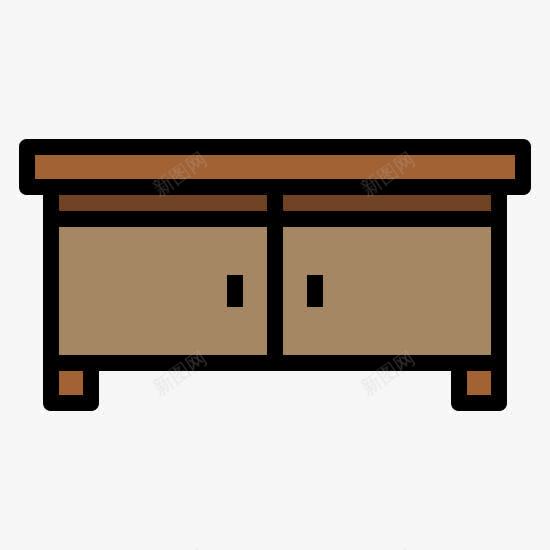 一台柜子png免抠素材_新图网 https://ixintu.com 一台 两个 卡通 手绘 抽屉 柜子 棕色 黑色