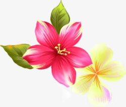 手绘花朵美景彩色植物素材
