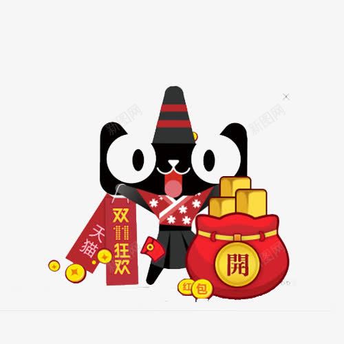 天猫贺新年psd免抠素材_新图网 https://ixintu.com 双十一狂欢 天猫 天猫头 新年