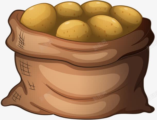 一袋土豆png免抠素材_新图网 https://ixintu.com 土豆 袋子 食物 马铃薯 黄色马铃薯