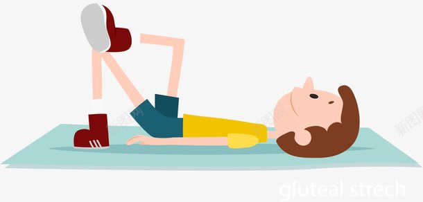 瑜伽垫伸展动作png免抠素材_新图网 https://ixintu.com 动作 卡通手绘 复健 康复训练 热身运动 瑜伽垫 运动康复