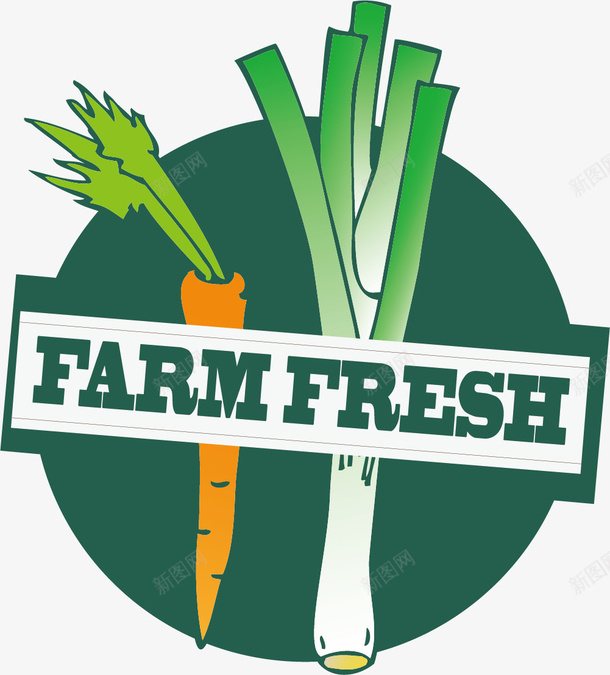 蔬菜简约标签png免抠素材_新图网 https://ixintu.com FARM FRESH 免抠PNG 卡通标签 新鲜蔬菜 新鲜食品 绿色蔬菜 英文