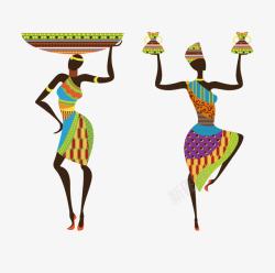 非洲跳舞的时尚女郎素材