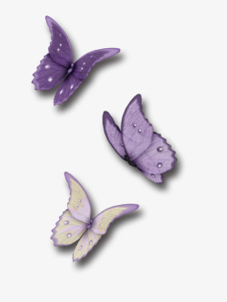 浪漫紫色蝴蝶素材