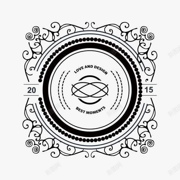 圆形复古花纹logo图标png_新图网 https://ixintu.com logo 复古花纹 外框设计 装饰